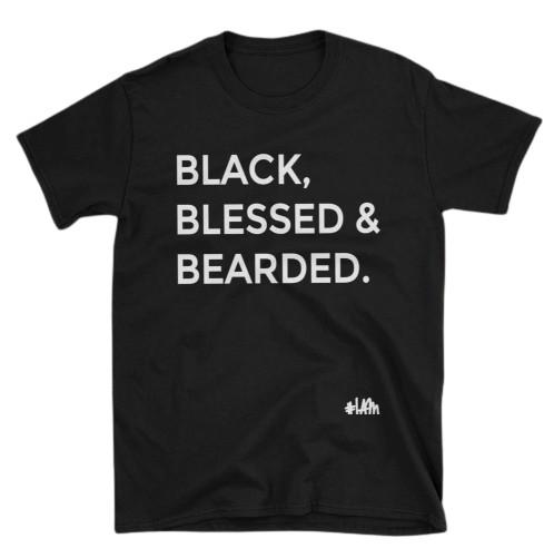 BLACK, BLESSED AND BEARDED Tee - YESIAMINC