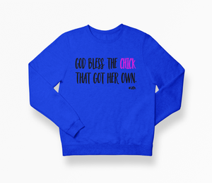 
                  
                    God Bless the Chick Sweatshirt - YESIAMINC
                  
                