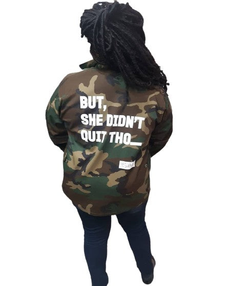 BUT SHE DIDN'T QUIT THO....ARMY JACKET - YESIAMINC