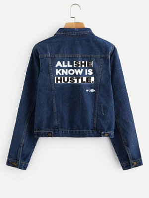 
                  
                    SHE HUSTLES DENIM JACKET - YESIAMINC
                  
                